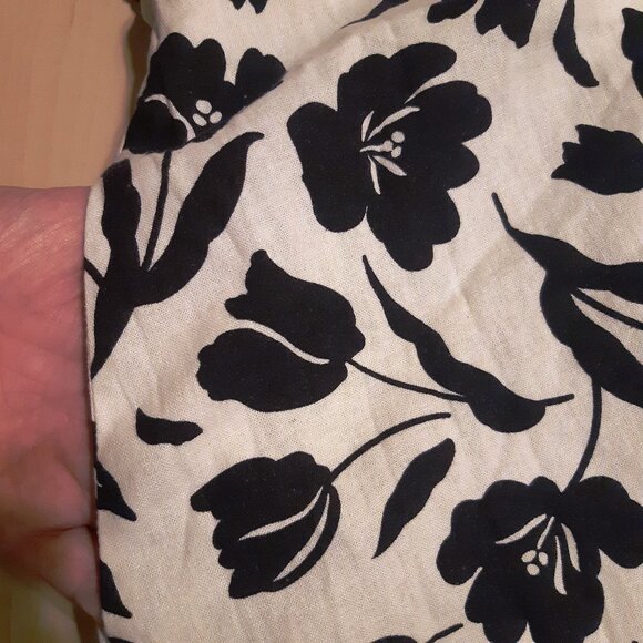 *NWT Old Navy Fit & Flare Tie-Strap Linen-Blend Mini Dress White Navy Floral XXL - Picture 8 of 13